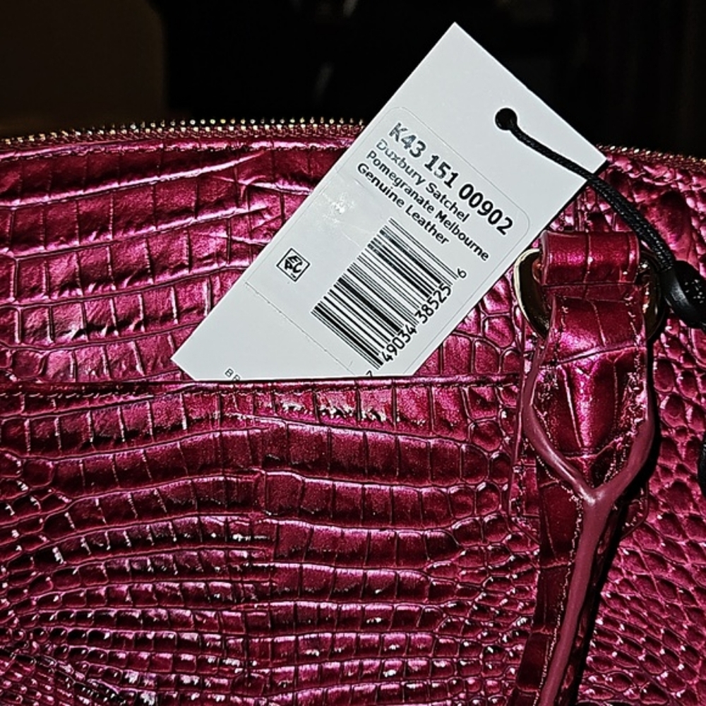 Brahmin Dixbury Satchel Pomegranate Melborne Leather Bag NWT and Long Strap - Picture 3 of 8